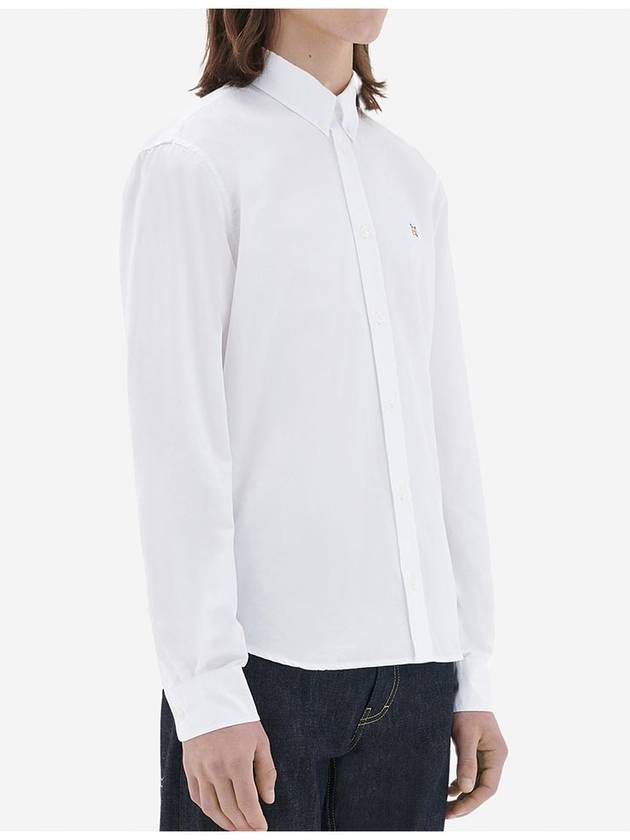 Small Fox Head Patch Classic Long Slevee Shirt White - MAISON KITSUNE - BALAAN 4