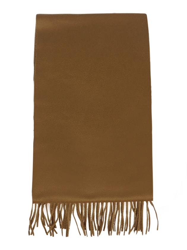 Wsdahlia Embroid M Logo Fringe Cashmere Muffler Camel - MAX MARA - BALAAN 4