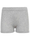 Cashmere 2X2 Rib High Rise Training Shorts Grey - THOM BROWNE - BALAAN 1