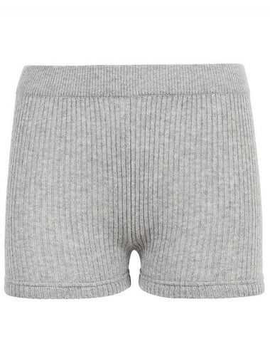 Cashmere 2X2 Rib High Rise Training Shorts Grey - THOM BROWNE - BALAAN 1