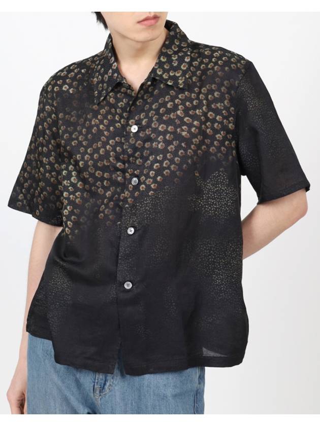 Floral Print Short Sleeve Shirt Black - OUR LEGACY - BALAAN 4