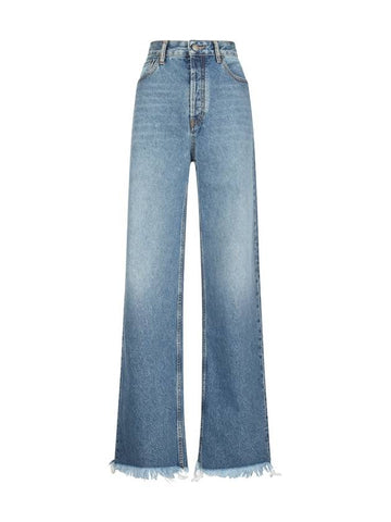 DENIM LOW WAIST BAGGY PANTS - ALESSANDRA RICH - BALAAN 1