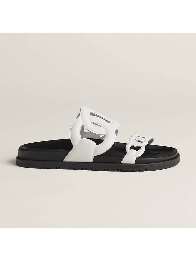 Extra Leather Sandals Blanc - HERMES - BALAAN 3