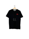 Play Men's Red Double Heart Wappen Short Sleeve T-Shirt P1 T226 1 Black - COMME DES GARCONS - BALAAN 2