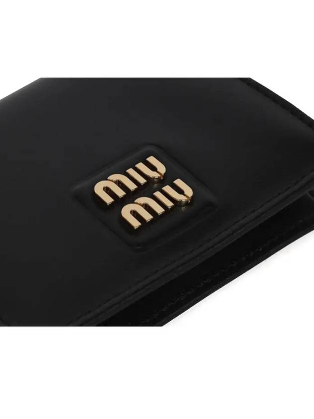 Small Leather Half Wallet Black - MIU MIU - BALAAN 5