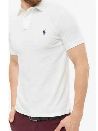 Logo Slim Fit Short Sleeve Polo Shirt White - POLO RALPH LAUREN - BALAAN 2