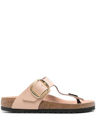 Gizeh Big Buckle Leather Flip Flops Beige - BIRKENSTOCK - BALAAN 1