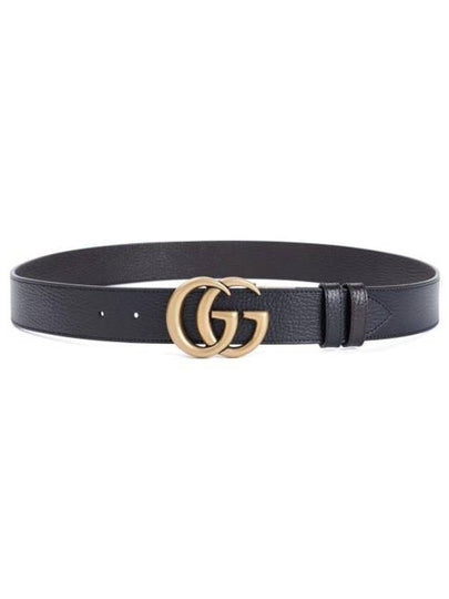 Double G Buckle Reversible Leather Belt Black - GUCCI - BALAAN 2