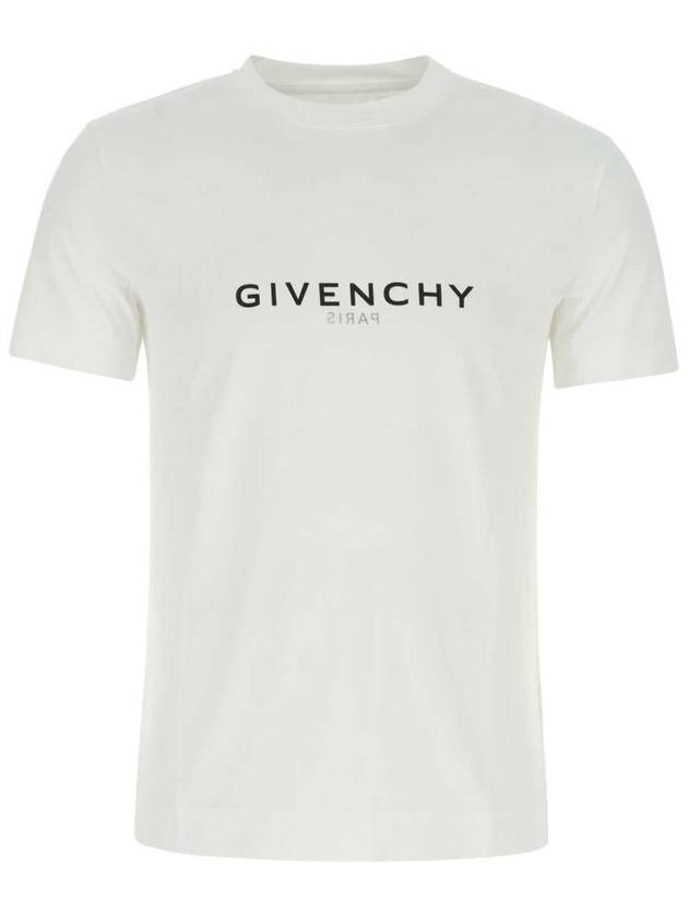 Men's Reverse Logo Round Slim Short Sleeve T-Shirt White - GIVENCHY - BALAAN 2