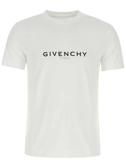 Men's Reverse Logo Round Slim Short Sleeve T-Shirt White - GIVENCHY - BALAAN 2