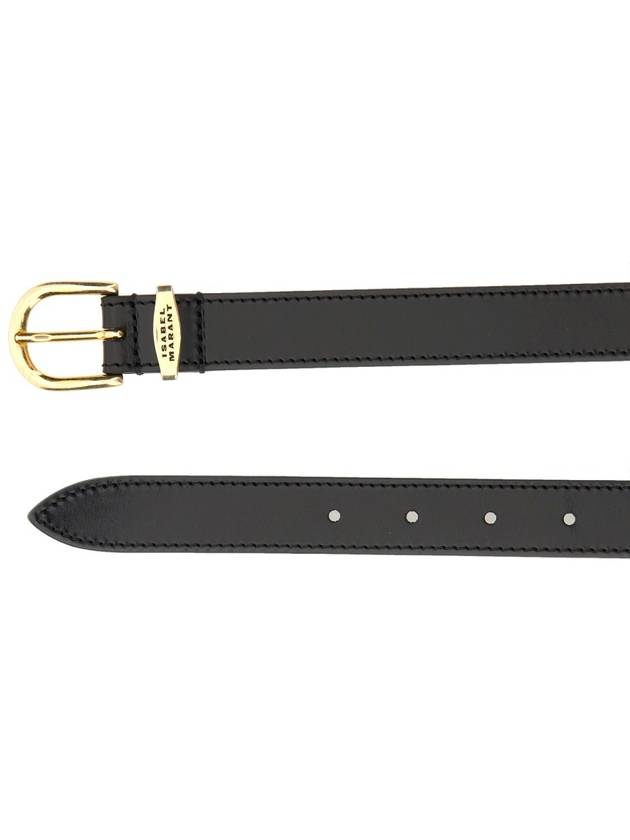 Engraved Logo Belt Black - ISABEL MARANT - BALAAN 6