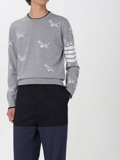 Hector Intarsia Crew Neck Knit Top Grey - THOM BROWNE - BALAAN 2