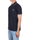 Men's Embroidered Logo Stretch Cotton Polo Shirt Navy - STONE ISLAND - BALAAN 4