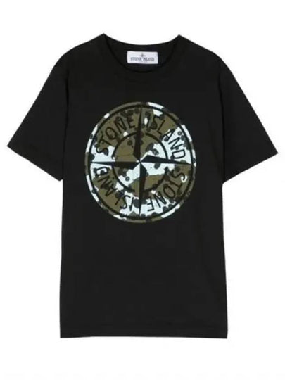 Kids Logo Short Sleeve T-Shirt Black - STONE ISLAND - BALAAN 2