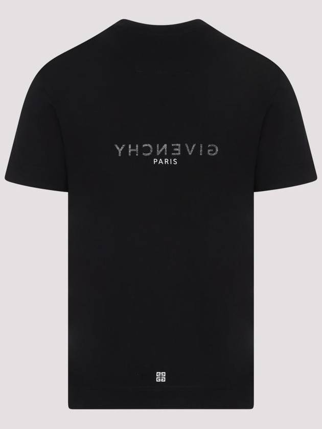 Men's Reverse Logo Round Slim Short Sleeve T-Shirt Black - GIVENCHY - BALAAN 3