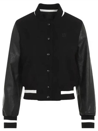 Embossed 4G Emblem Cropped Varsity Bomber Jacket Black - GIVENCHY - BALAAN 2