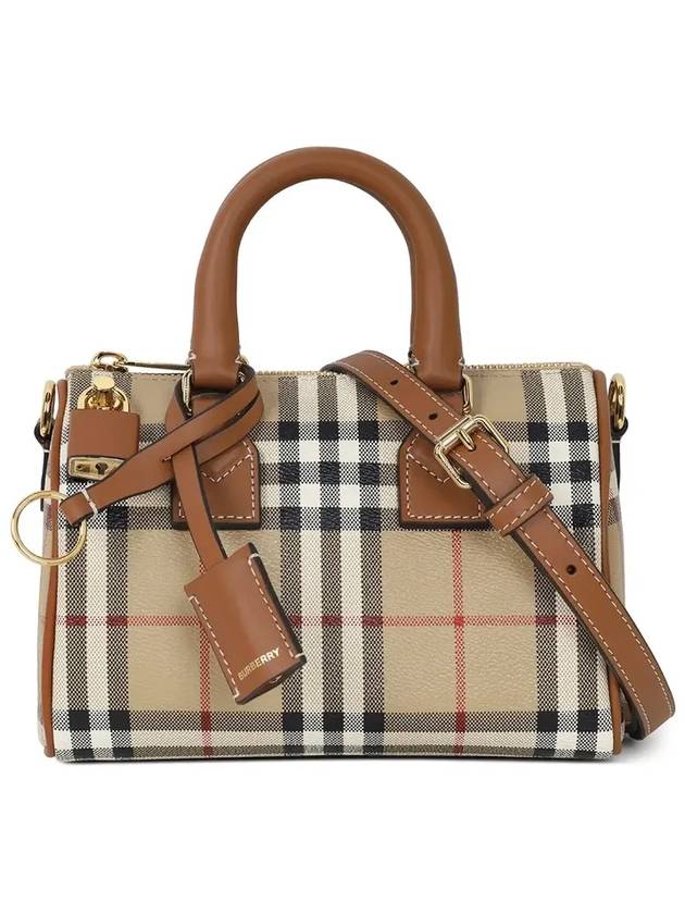 Mini Check Bowling Bag Brown - BURBERRY - BALAAN 4