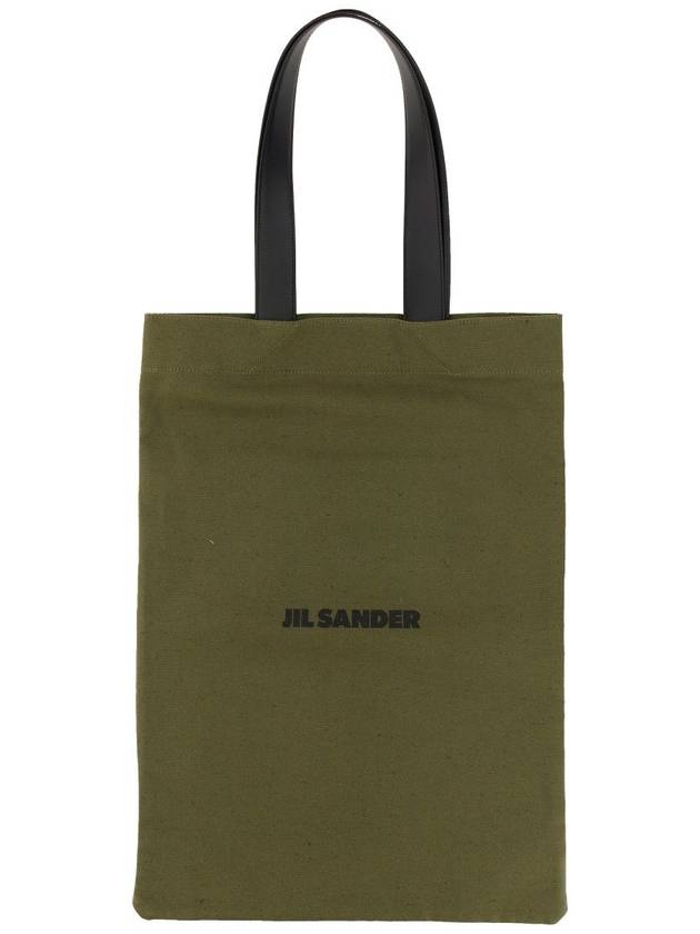 Logo Print Tote Bag Military Green - JIL SANDER - BALAAN 2