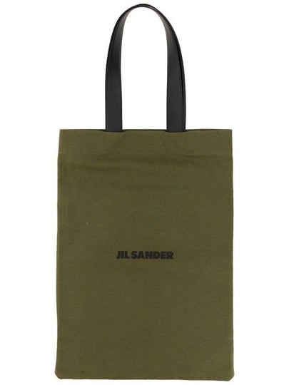 Logo Print Tote Bag Military Green - JIL SANDER - BALAAN 2