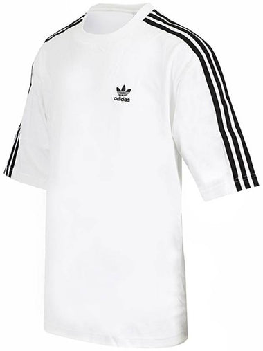 Oversized 3 Stripe Short Sleeve T-Shirt White - ADIDAS - BALAAN 1