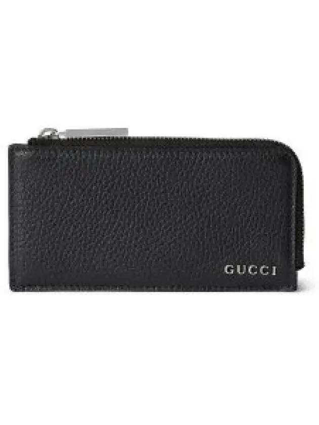 Men's Logo Leather Card Wallet Black - GUCCI - BALAAN 2