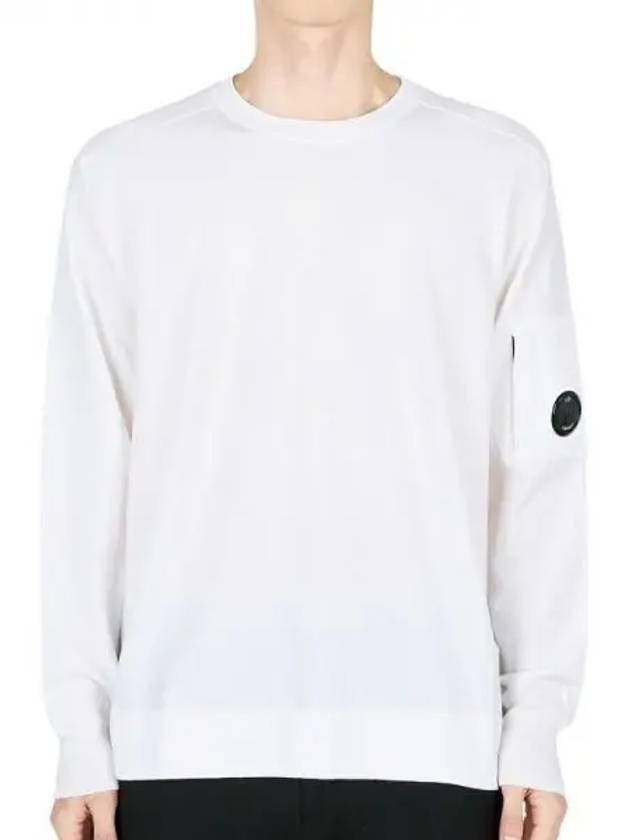 Extra Fine Merino Wool Crew Neck Knit Top White - CP COMPANY - BALAAN 2