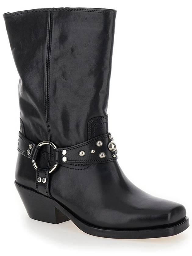 Antya Buckle Middle Boots Black - ISABEL MARANT - BALAAN 3