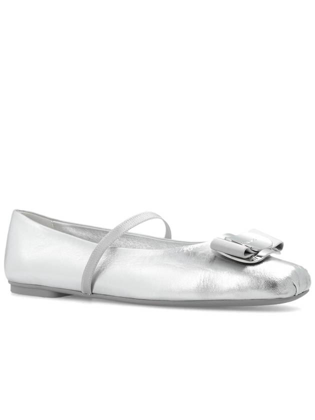 FERRAGAMO ‘Zina’ Ballet Flats, Women's, Silver - SALVATORE FERRAGAMO - BALAAN 4