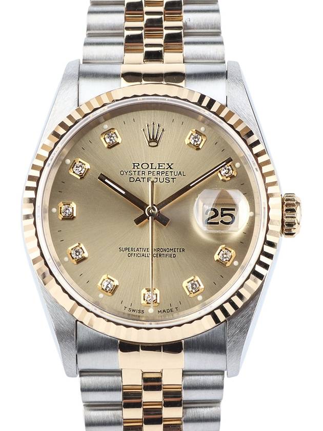 16233 Datejust 36 Combi 10p Diamond Men s Watch 34136 - ROLEX - BALAAN 1