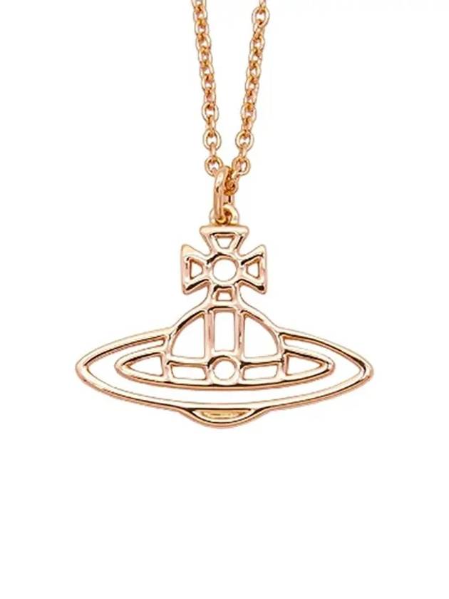 Women's Thin Line Short Flat ORB Pendant Necklace Pink Gold - VIVIENNE WESTWOOD - BALAAN 2