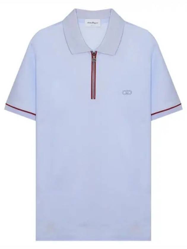 121828 758922 Half zip-up polo shirt - SALVATORE FERRAGAMO - BALAAN.