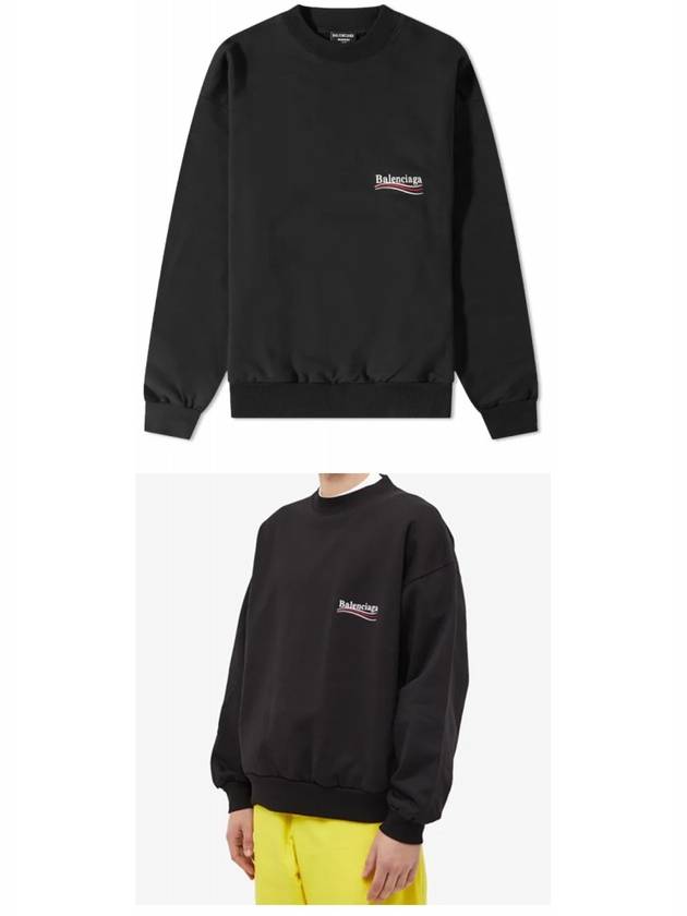 Political Campaign Regular Fit Sweatshirt Black - BALENCIAGA - BALAAN 5