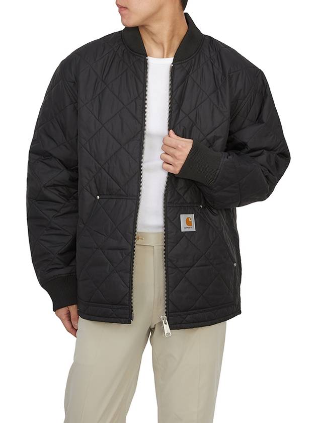 Myton Liner Diamond Quilt Zip-Up Jacket Black - CARHARTT WIP - BALAAN 6