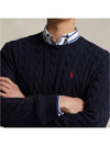 Embroidery Logo Cable Knit Top Navy - POLO RALPH LAUREN - BALAAN 5