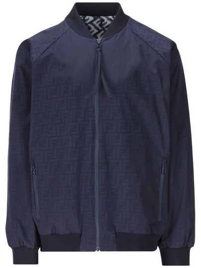 FF Motif Reversible Nylon Bomber Jacket Blue - FENDI - BALAAN 2