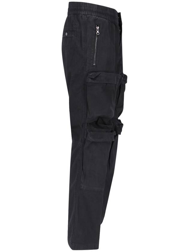 P Danzel Twill Cargo Straight Pants Black - DIESEL - BALAAN 4