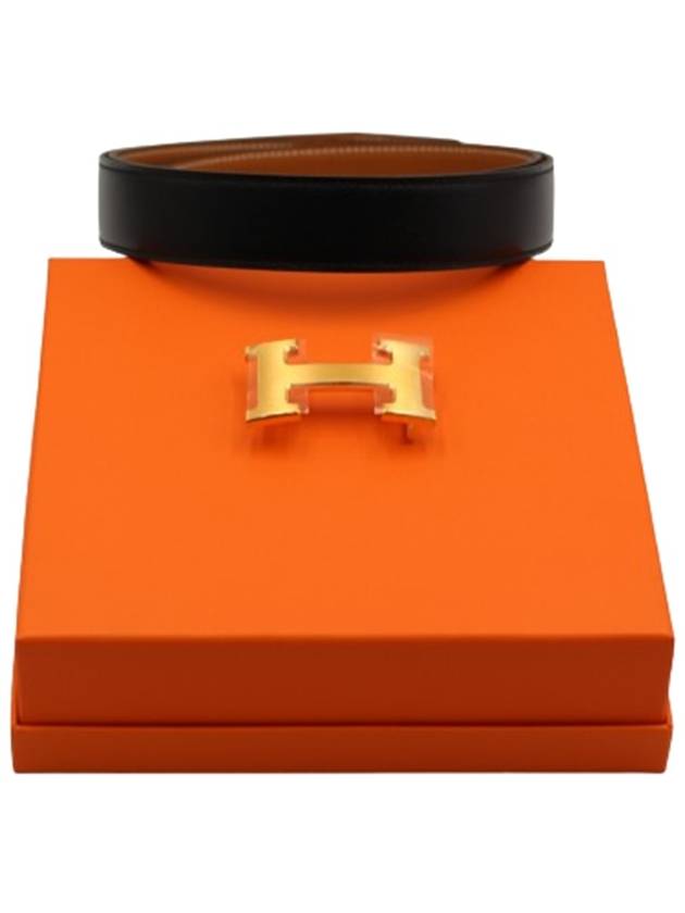 H Buckle Reversible 32mm Leather Black - HERMES - BALAAN 3