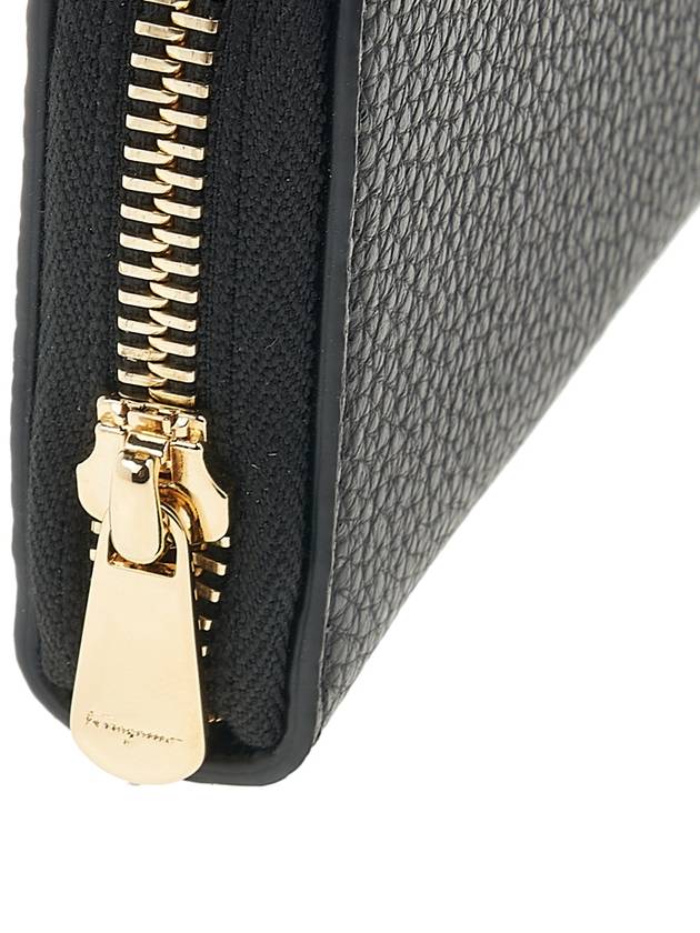 Women's Gancini Logo Zipper Card Wallet Black - SALVATORE FERRAGAMO - BALAAN 8