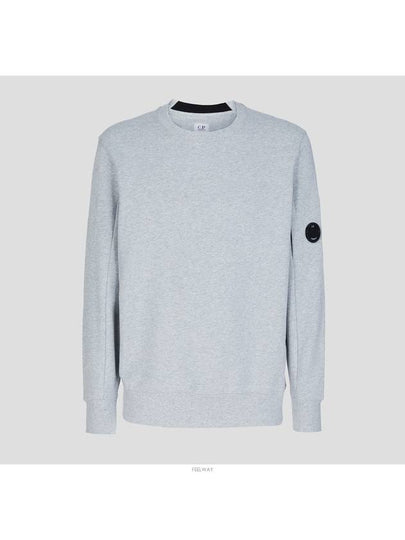 Men's Lens Waffen Daigonal Fleece Sweatshirt Grey - CP COMPANY - BALAAN 2