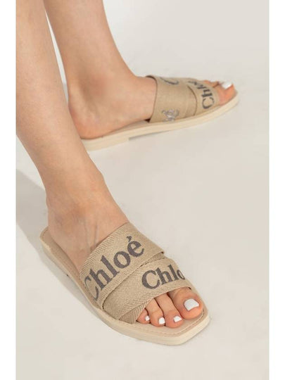 Chloé Slides With Logo, Women's, Beige - CHLOE - BALAAN 2