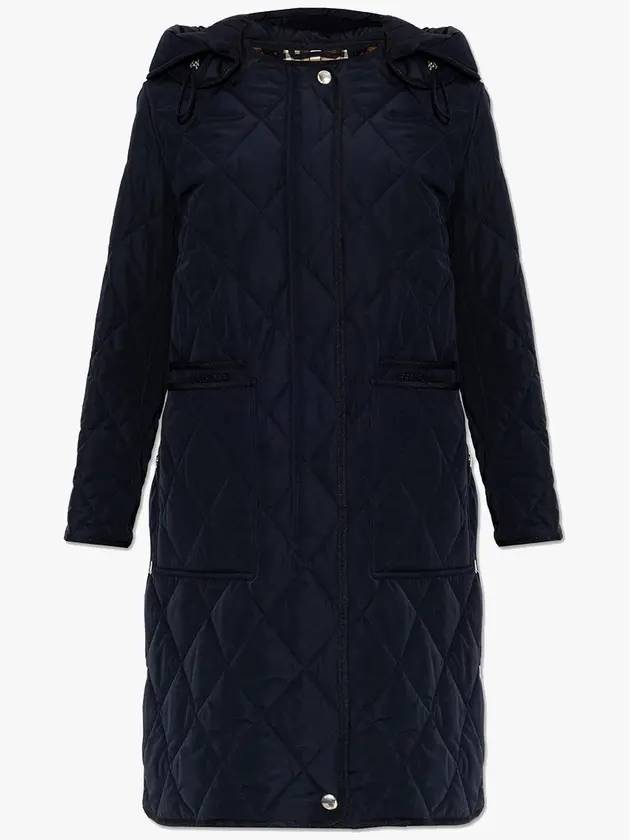 Women's Detachable Hooded Diamond Quilted Long Padding Coral Navy - BURBERRY - BALAAN 6