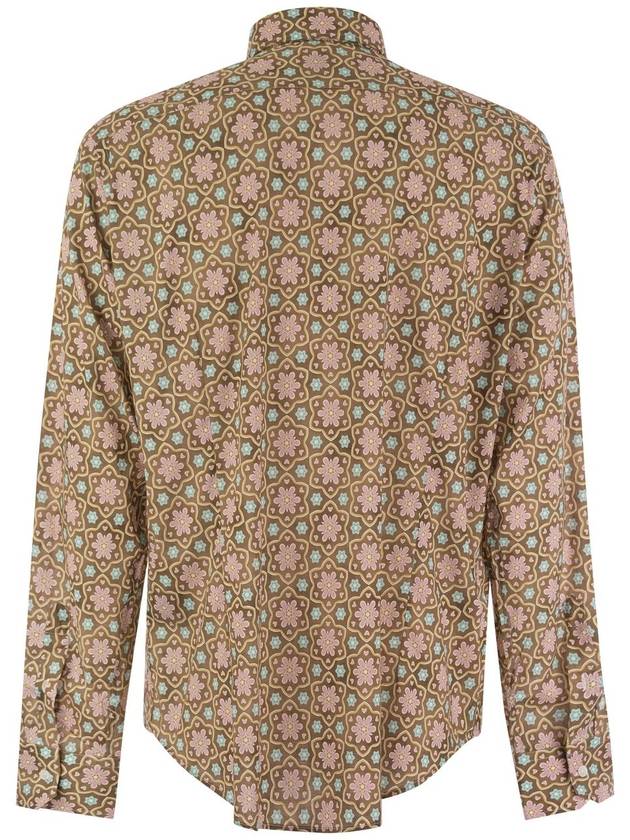 Printed stretch cotton voile shirt - FEDELI - BALAAN 2