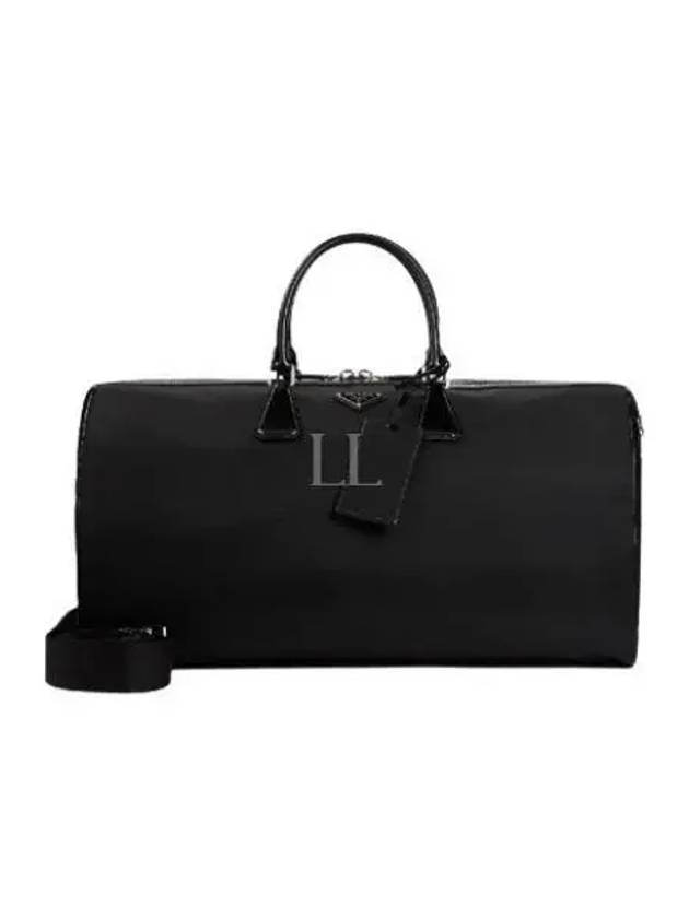 Re-Nylon Brushed Leather Duffel Bag Black - PRADA - BALAAN 2