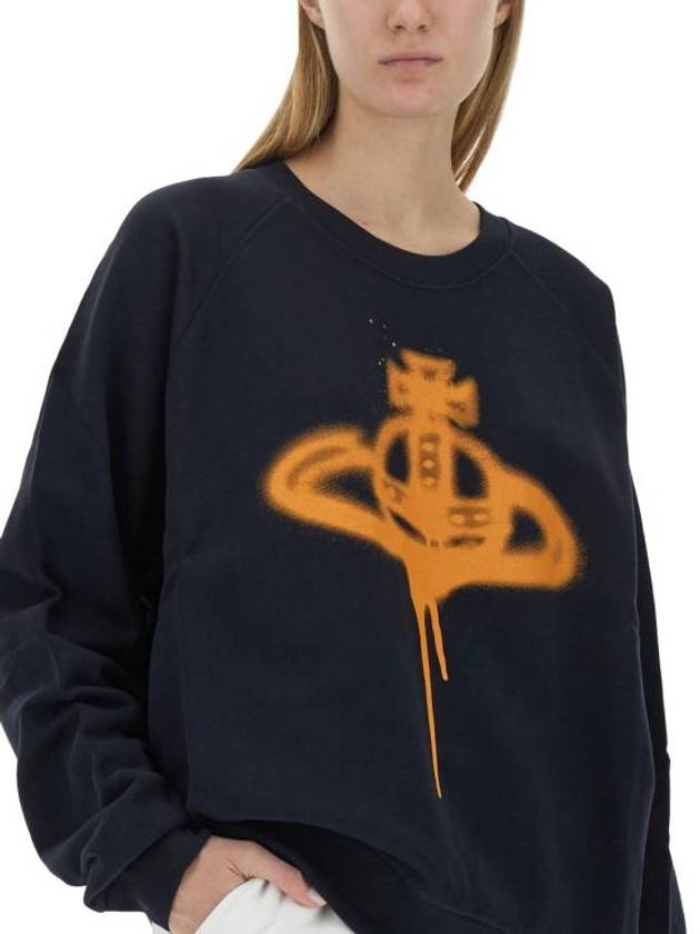 Spray ORB Raglan Sweatshirt Navy - VIVIENNE WESTWOOD - BALAAN 5