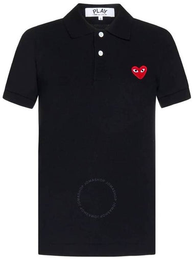 Cdg Play Heart Patch Polo Shirt, Size X-Small - COMME DES GARCONS PLAY - BALAAN 1