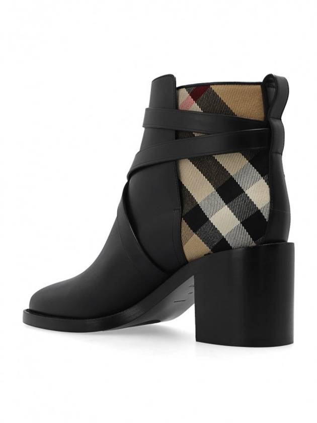 checked panel strap leather Chelsea boots - BURBERRY - BALAAN 6