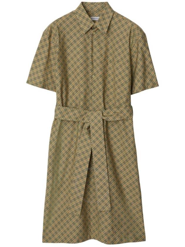 Burberry Nova Check Belted Waist Cotton Shirt Dress, Brand Size 8 (US Size 6) - BURBERRY - BALAAN 1