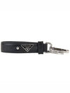 Saffiano Leather Key Holder Black - PRADA - BALAAN 2