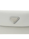 Cleo Brushed Leather Flap Shoulder Bag White - PRADA - 8