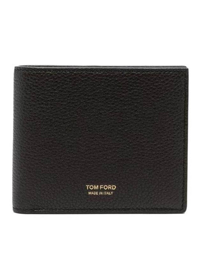 Men's T-Line Small Grain Leather Half Wallet Black - TOM FORD - BALAAN 2